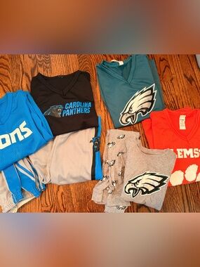 Kids - lot of NFL and Clemson football jerseys, pants, pajamas